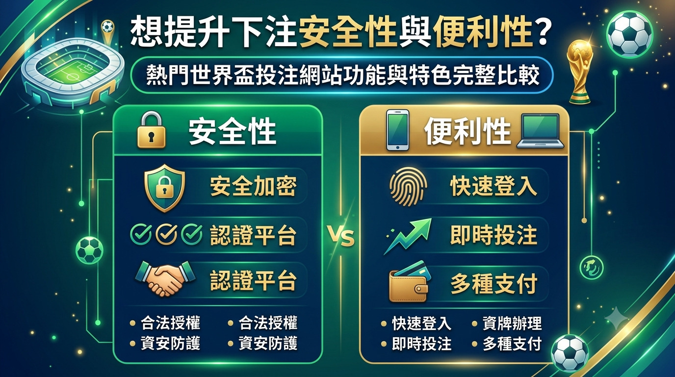 想提升下注安全性與便利性？熱門世界盃投注網站功能與特色完整比較